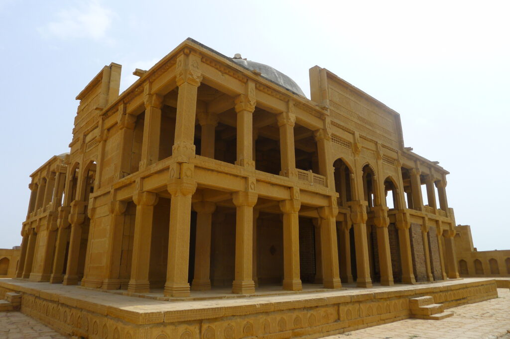 Historic sandstone palace architecture