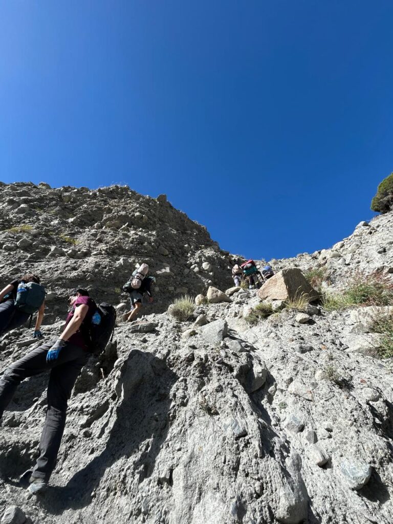 Groups ascending Rocky steep patundas Trail
